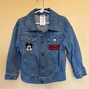 Disney Denim Jean Jacket Embroidered Mickey Mouse Toddler Size 4T